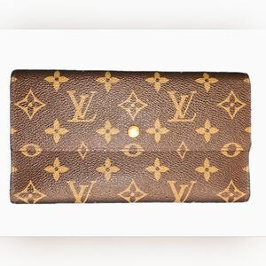 LOUIS VUITTON LV Monogram Canvas Leather Continental Clutch Wallet ( EUC)